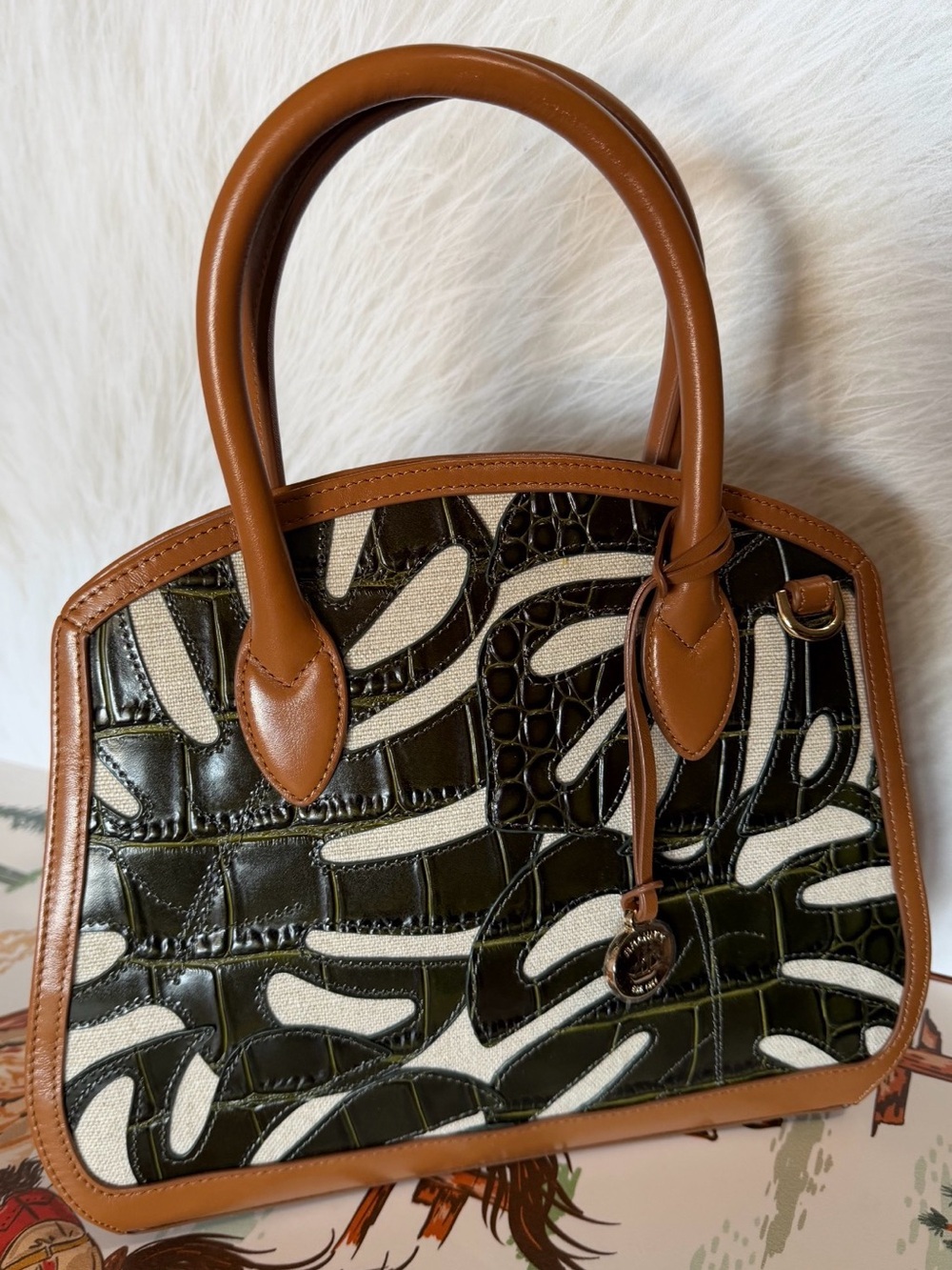FIRM Brahmin Rosetta Cacti Green Abrigado Leather NWT $445 - Picture 8 of 16